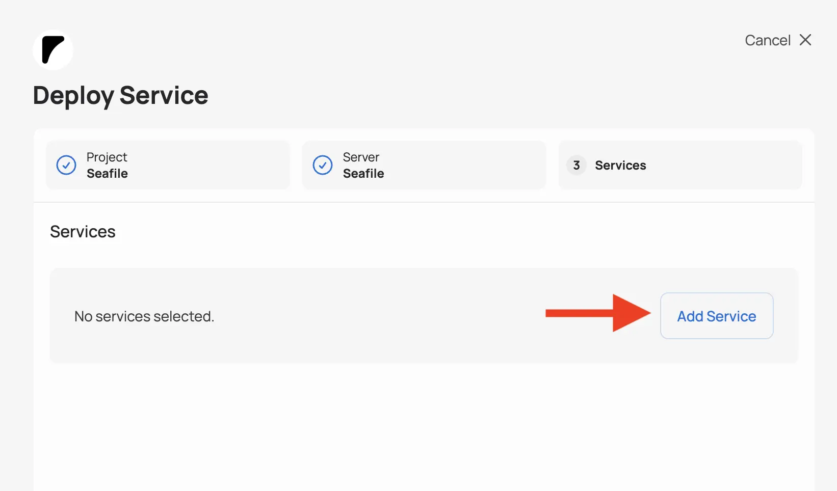 Add Service Button